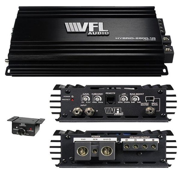 Wci American Bass VFLHYBRID28001D 2800 watt Max VFL Audio Linkable D Class Hybrid Amplifier VFLHYBRID28001D